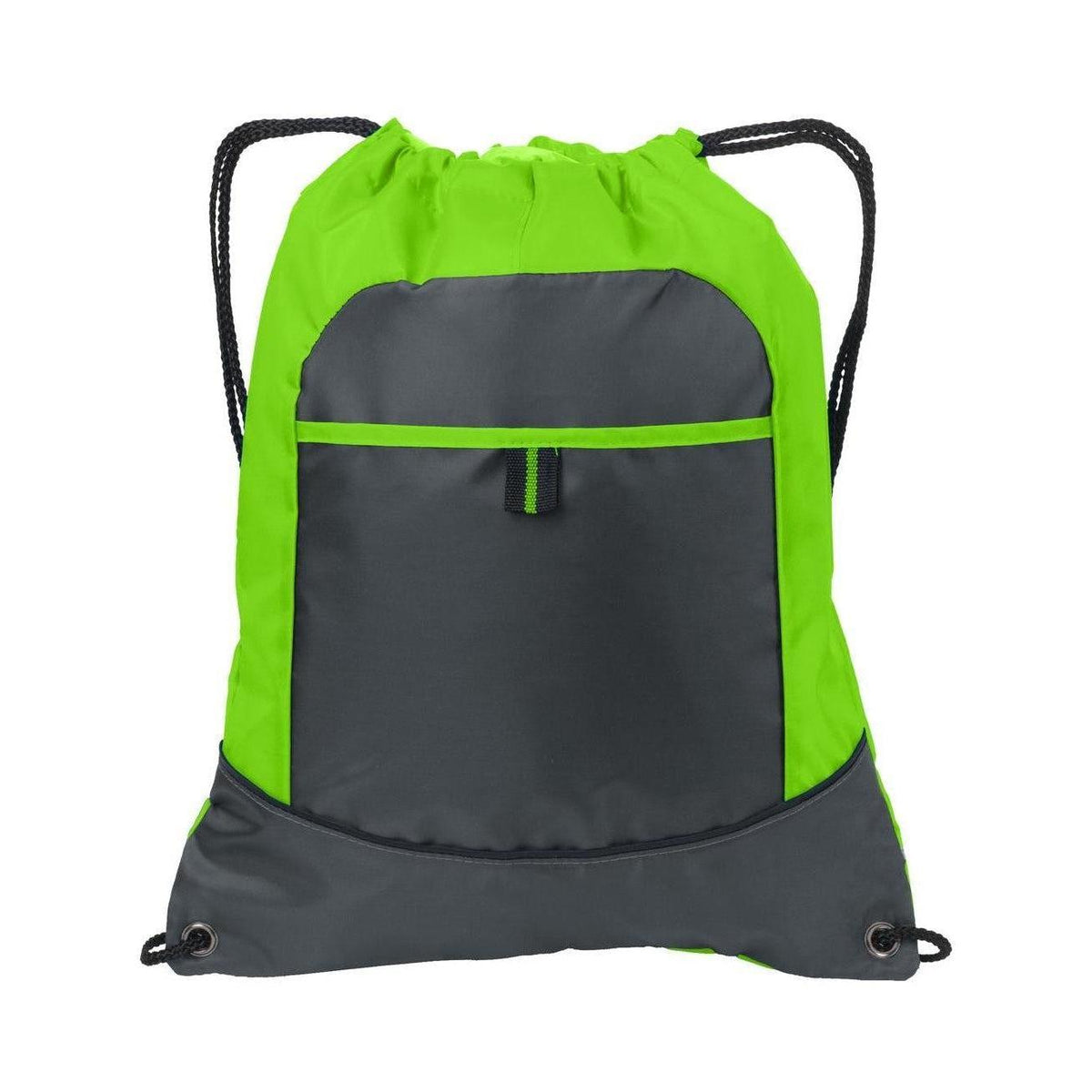 no-logo Port Authority Pocket Cinch Pack-Bags-Port Authority-Lime/Deep Smoke-Thread Logic