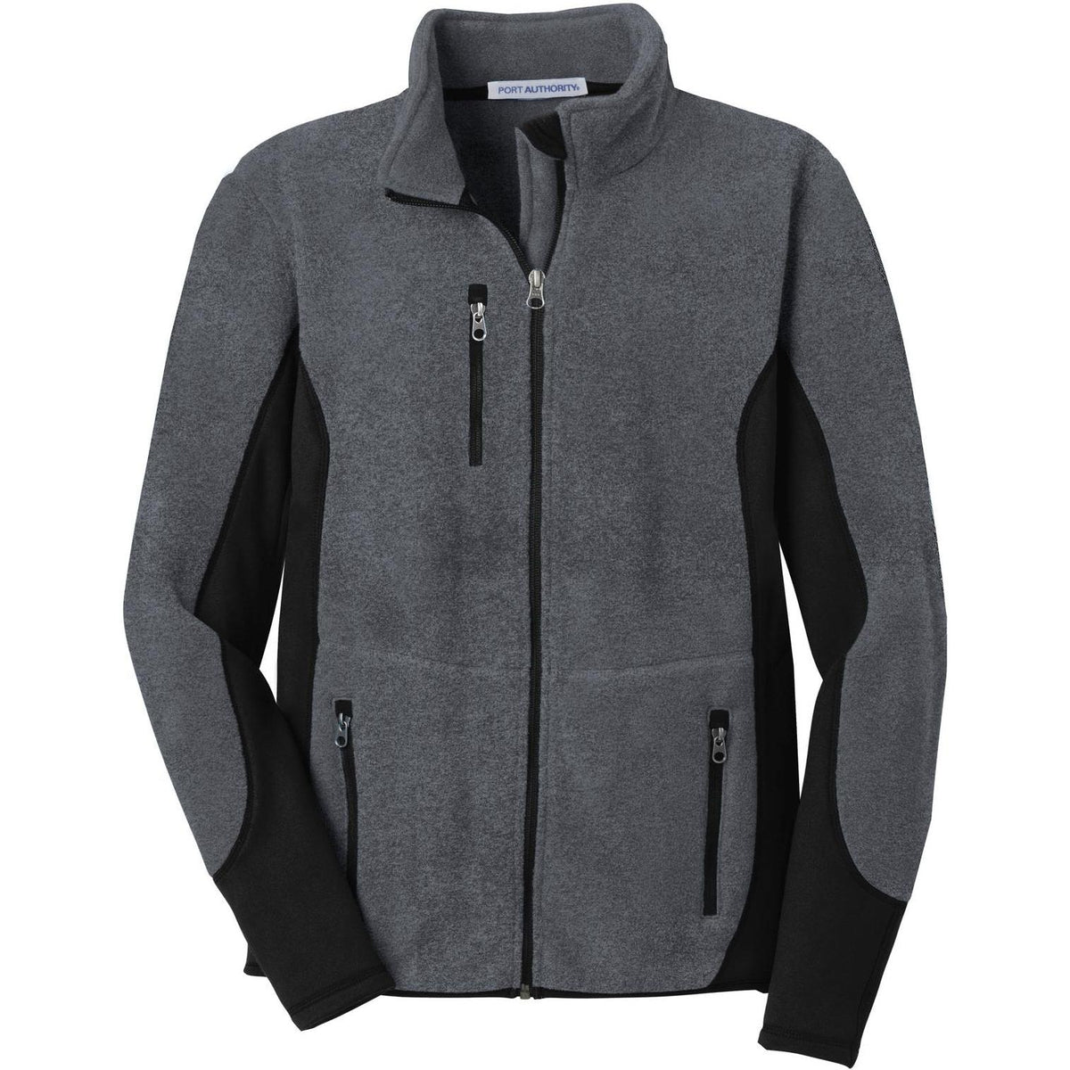 no-logo Port Authority R-Tek Pro Fleece Full-Zip Jacket-Regular-Port Authority-Charcoal Heather/Black-S-Thread Logic