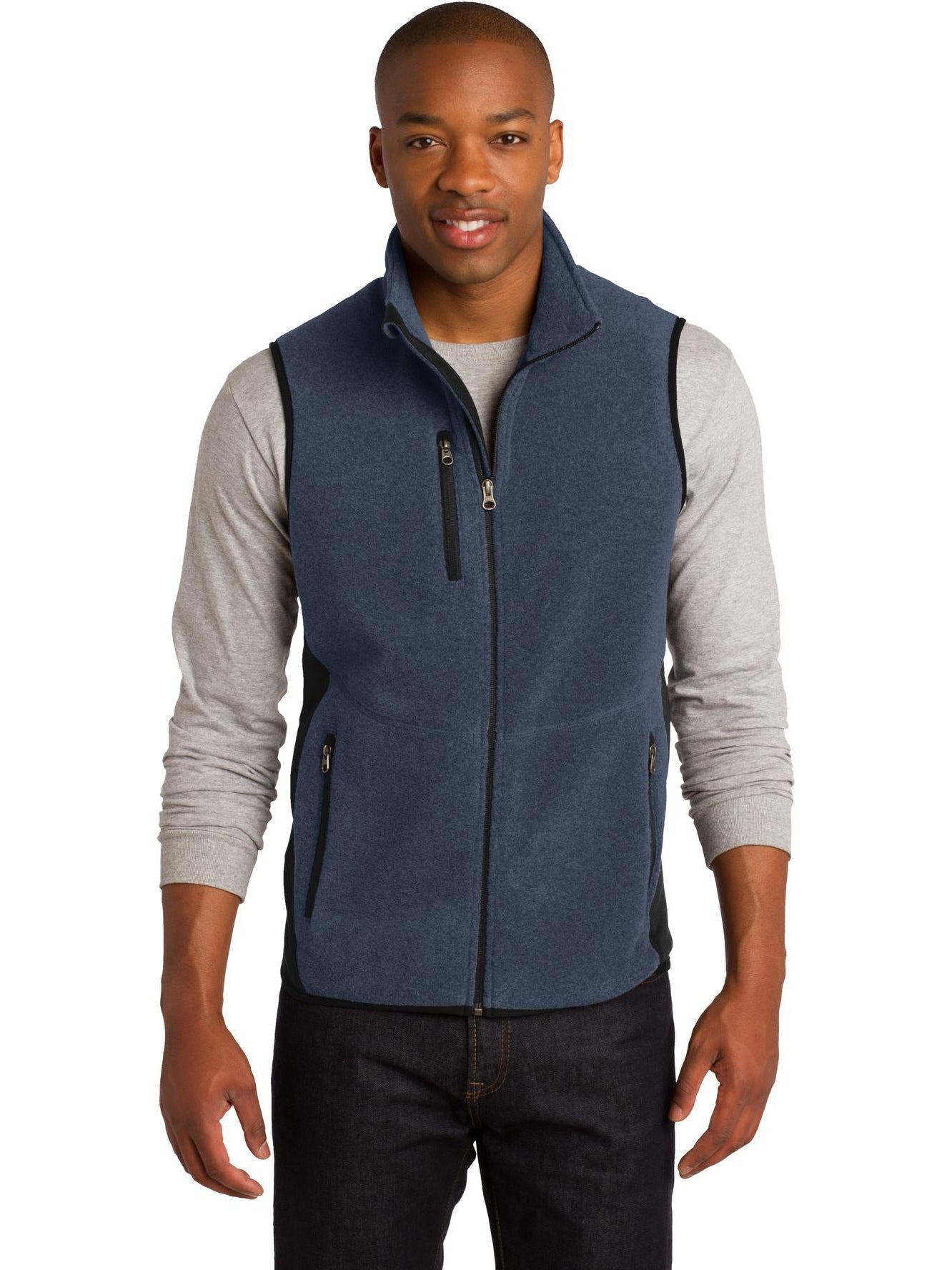 no-logo Port Authority R-Tek Pro Fleece Full-Zip Vest-Regular-Port Authority-Thread Logic