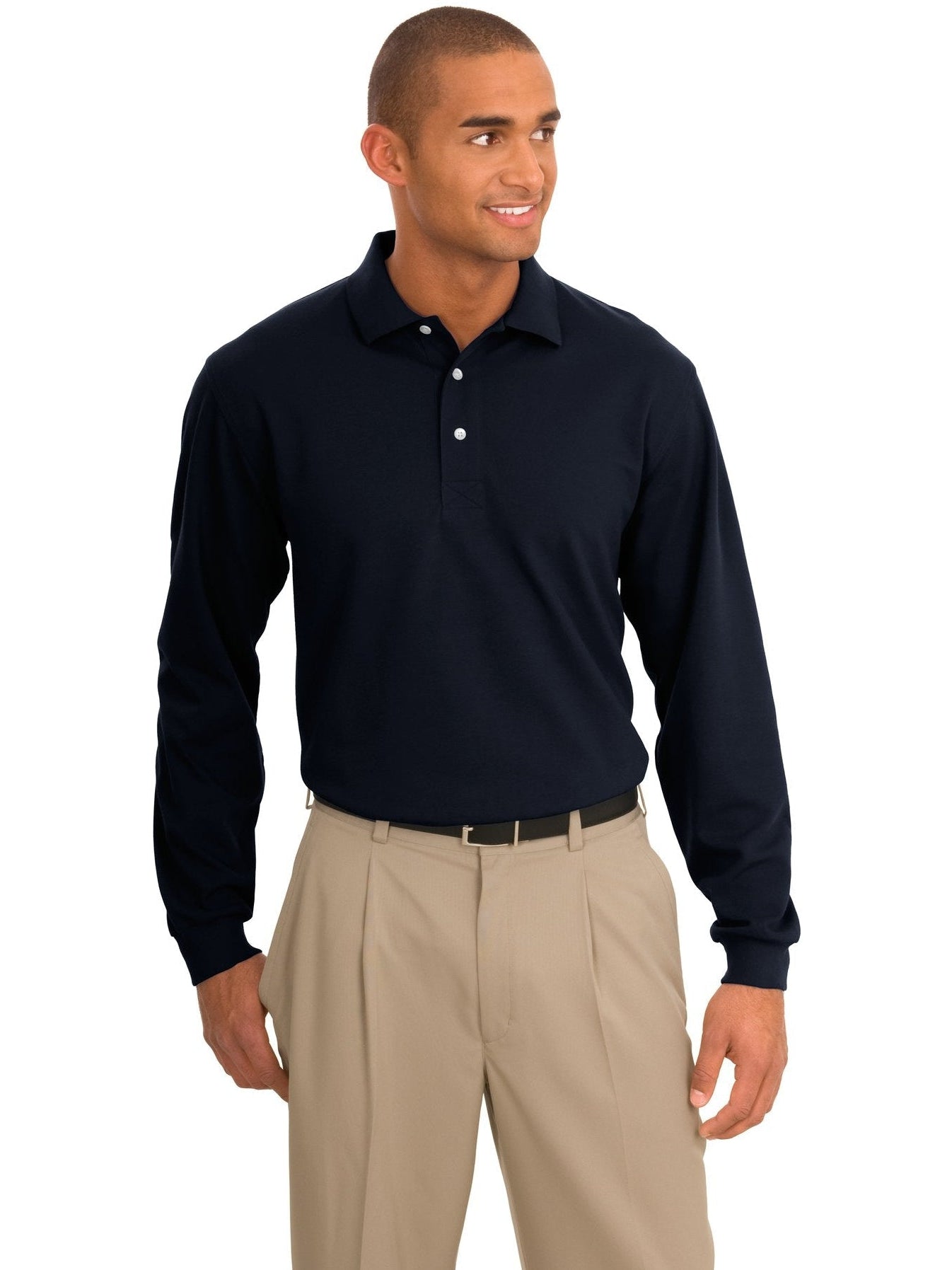no-logo Port Authority Rapid Dry Long Sleeve Polo-Regular-Port Authority-Thread Logic