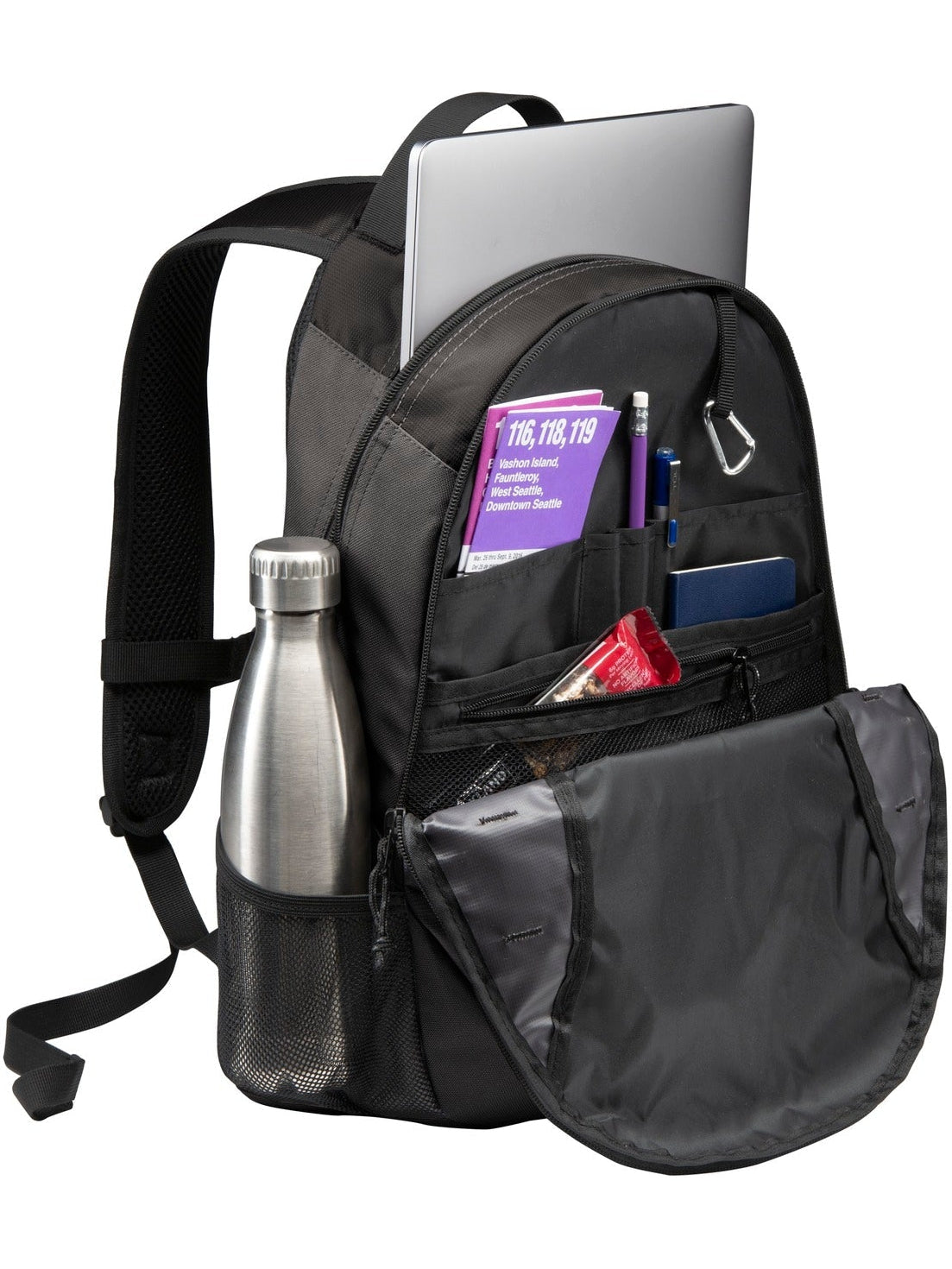 no-logo Port Authority Ridge Backpack-Regular-Port Authority-Dark Charcoal/Charcoal-Thread Logic