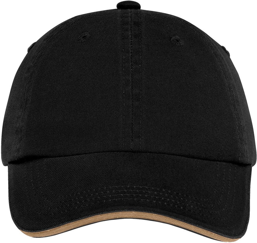 Port Authority Sandwich Bill Cap-Regular-Port Authority-Black/Khaki-OSFA-Thread Logic