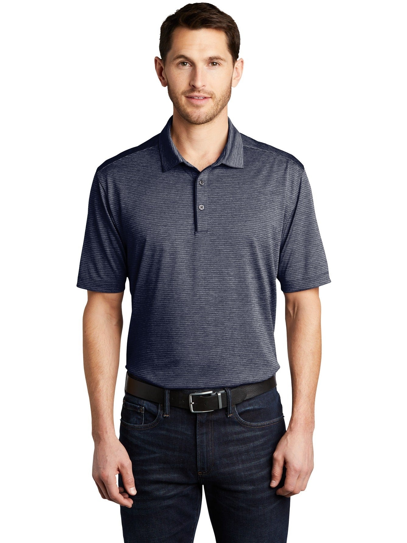 no-logo Port Authority Shadow Stripe Polo-Regular-Port Authority-Thread Logic