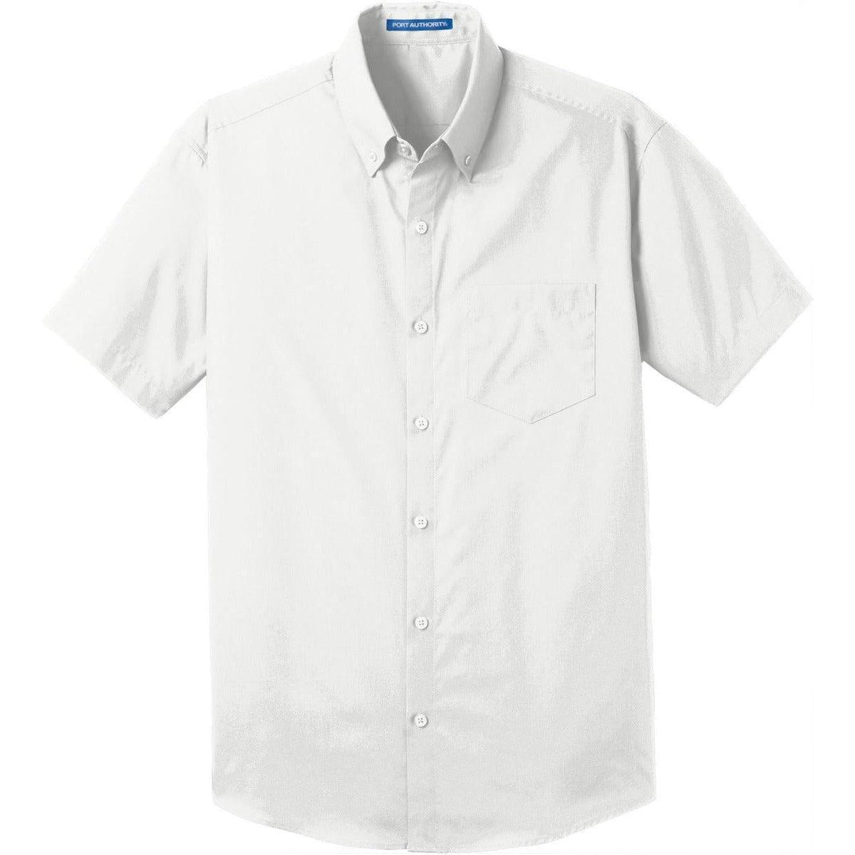 no-logo Port Authority Short Sleeve Carefree Poplin Shirt-Dress Shirts-Port Authority-White-S-Thread Logic