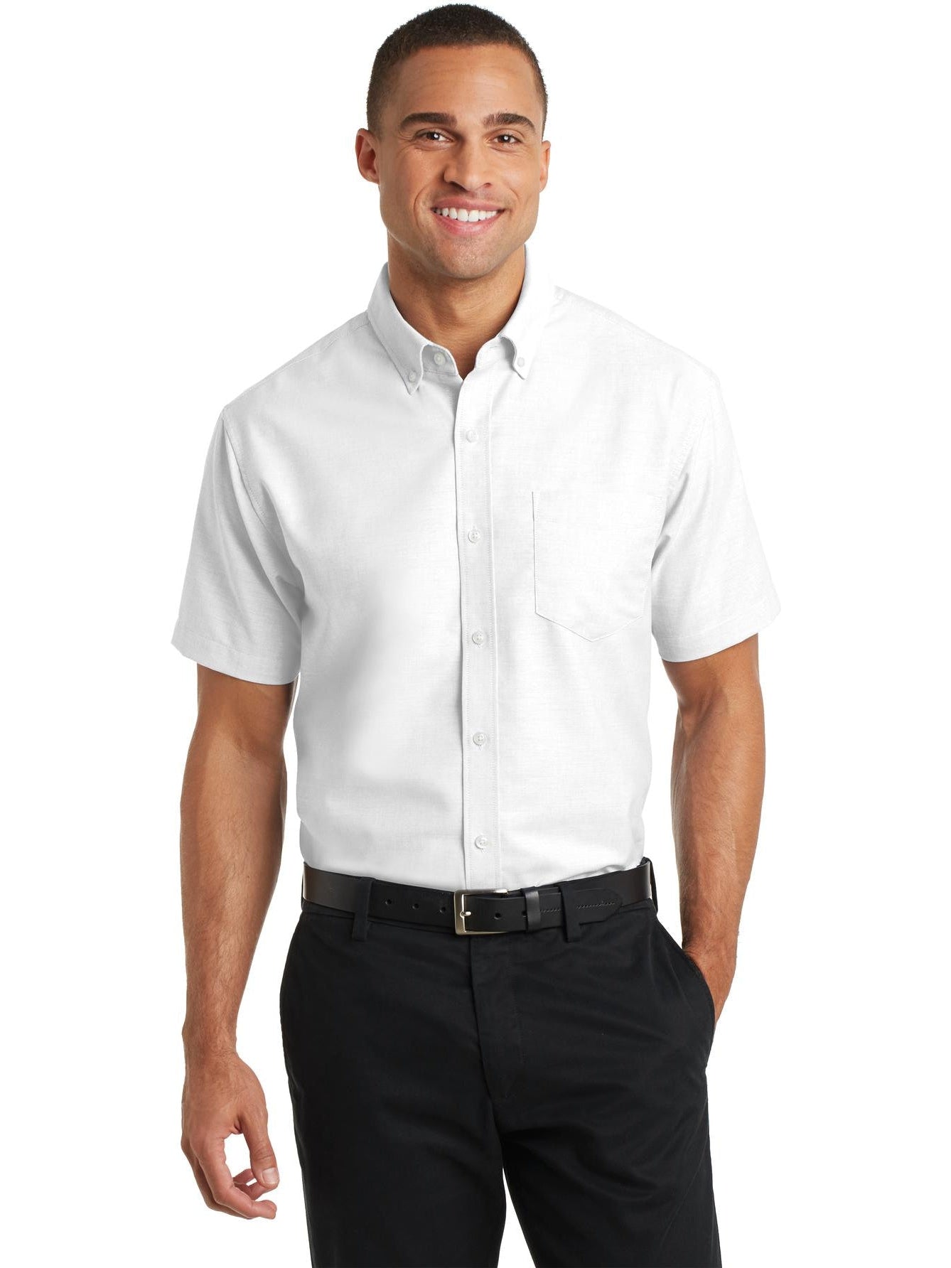 no-logo Port Authority Short Sleeve SuperPro Oxford Shirt-Regular-Port Authority-Thread Logic