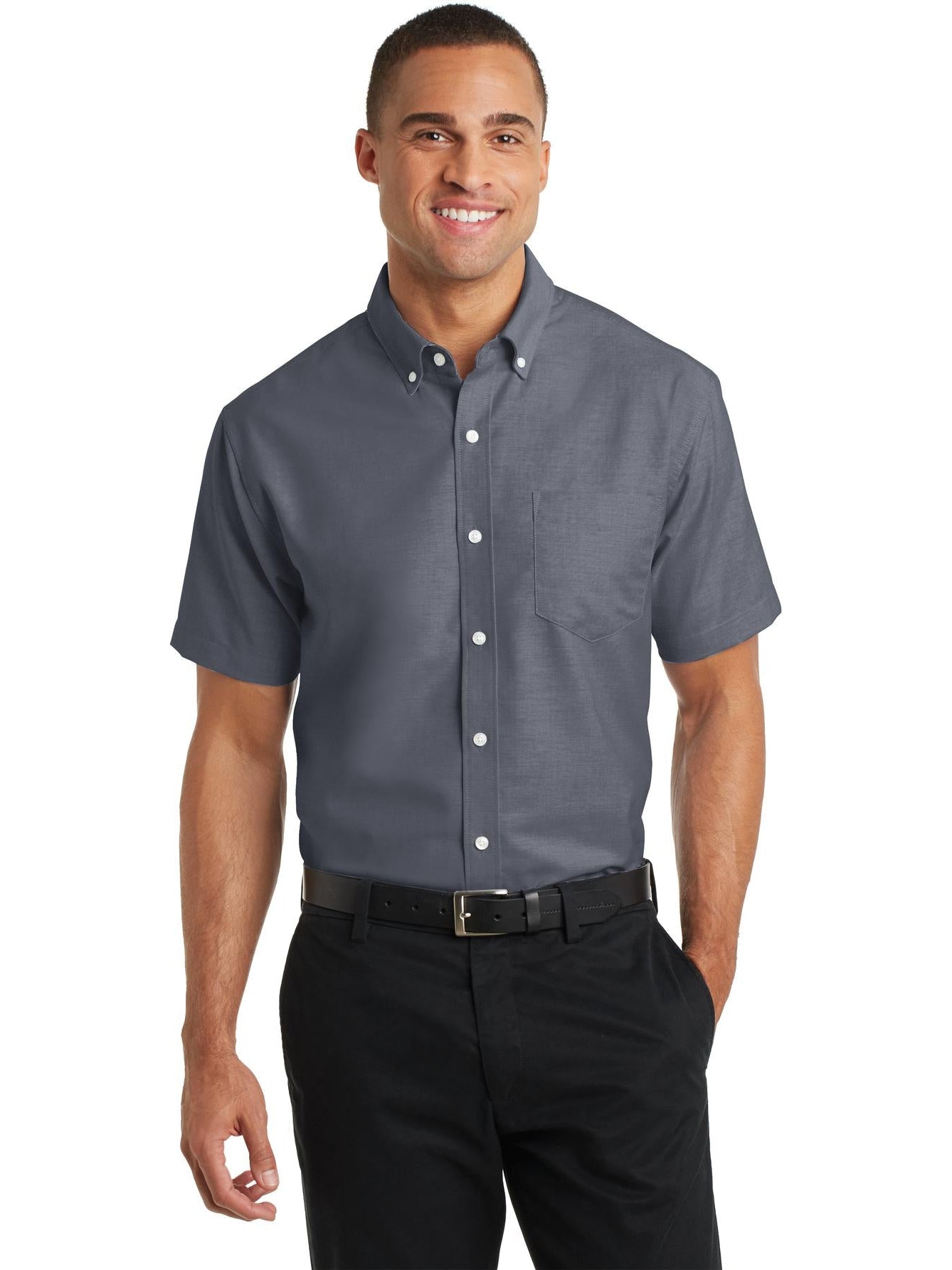 no-logo Port Authority Short Sleeve SuperPro Oxford Shirt-Regular-Port Authority-Thread Logic