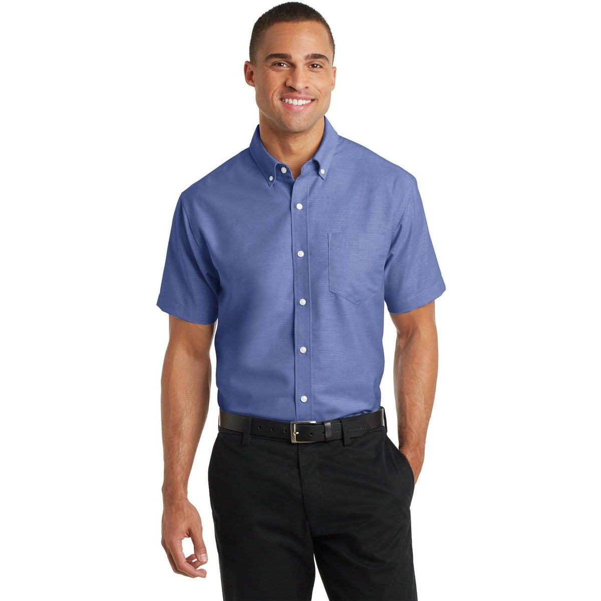 no-logo Port Authority Short Sleeve SuperPro Oxford Shirt-Dress Shirts-Port Authority-Thread Logic