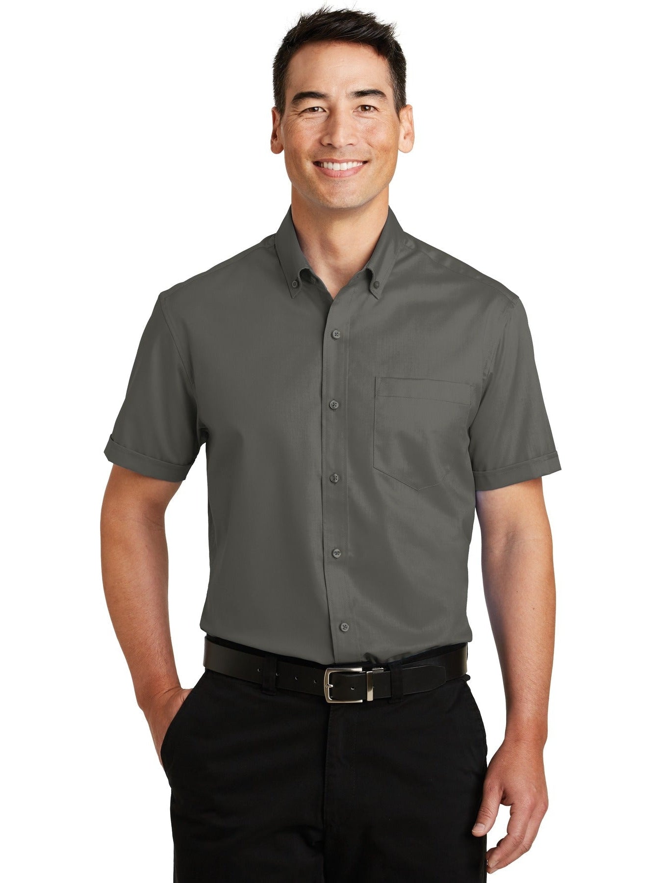 no-logo Port Authority Short Sleeve Superpro Twill Shirt-Regular-Port Authority-Thread Logic