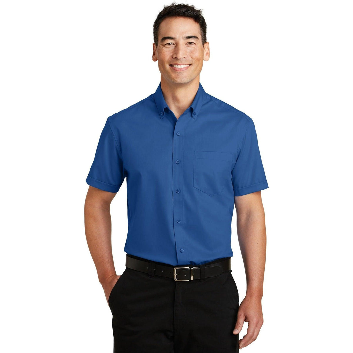 no-logo Port Authority Short Sleeve Superpro Twill Shirt-Regular-Port Authority-Thread Logic