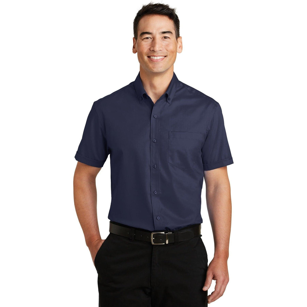 no-logo Port Authority Short Sleeve Superpro Twill Shirt-Regular-Port Authority-Thread Logic