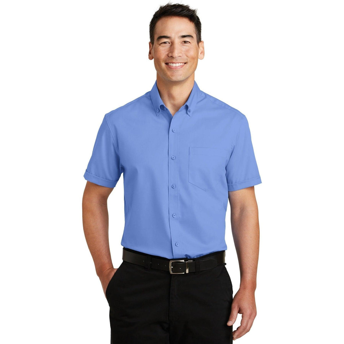 no-logo Port Authority Short Sleeve Superpro Twill Shirt-Regular-Port Authority-Thread Logic