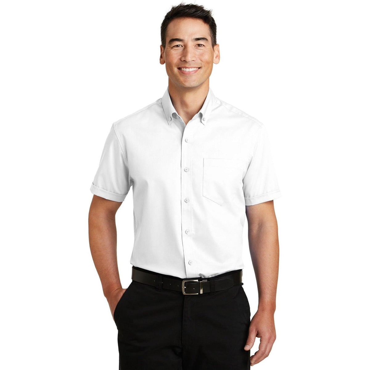no-logo Port Authority Short Sleeve Superpro Twill Shirt-Regular-Port Authority-Thread Logic