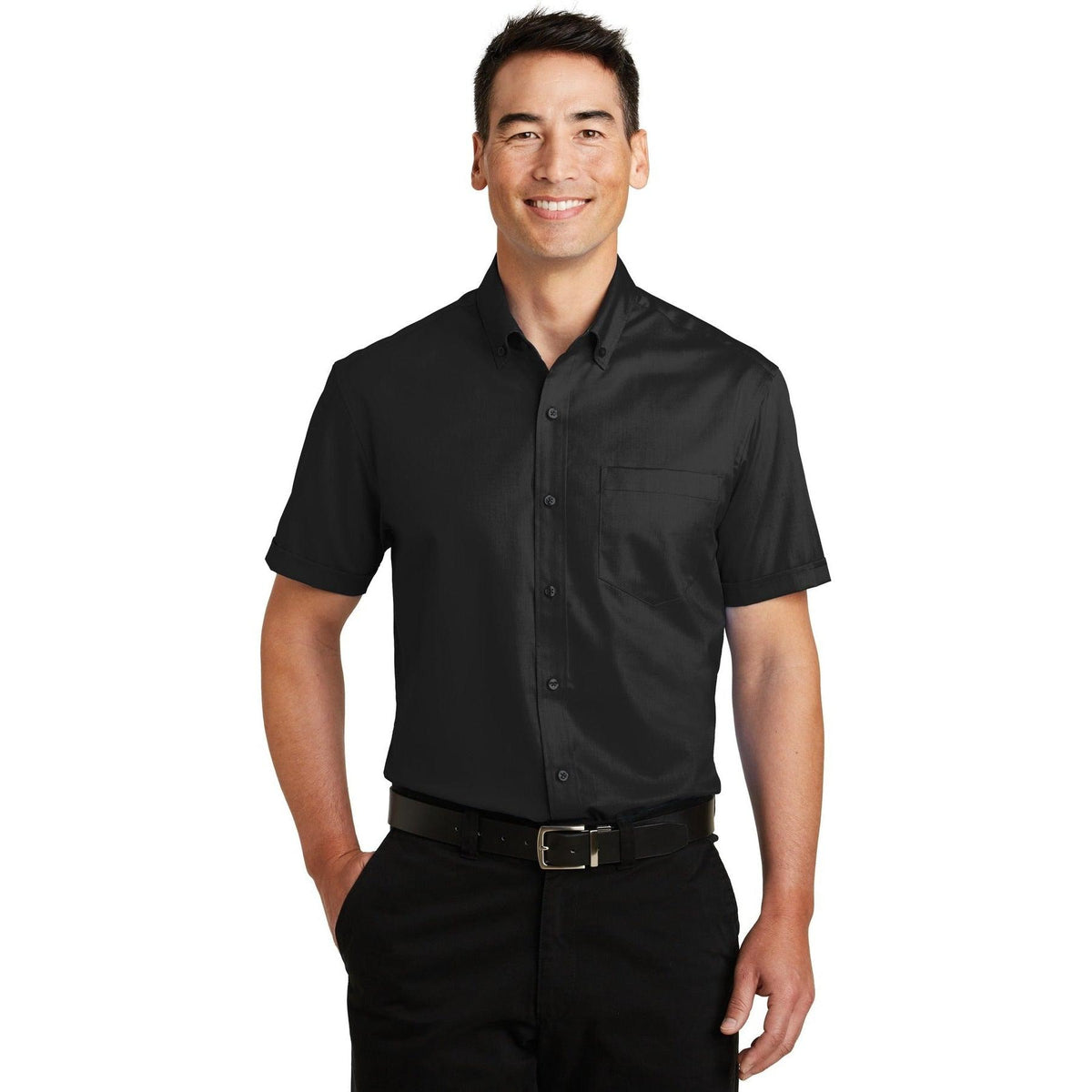 no-logo Port Authority Short Sleeve Superpro Twill Shirt-Regular-Port Authority-Thread Logic