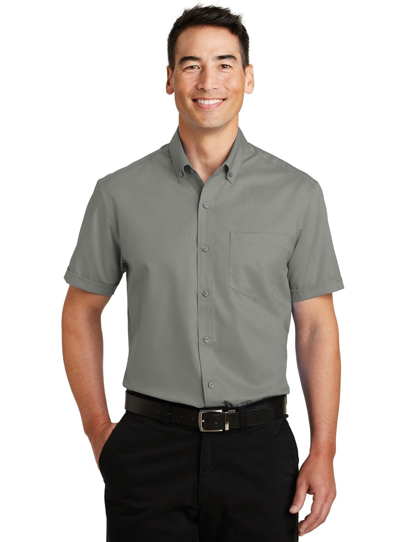 no-logo Port Authority Short Sleeve Superpro Twill Shirt-Regular-Port Authority-Thread Logic