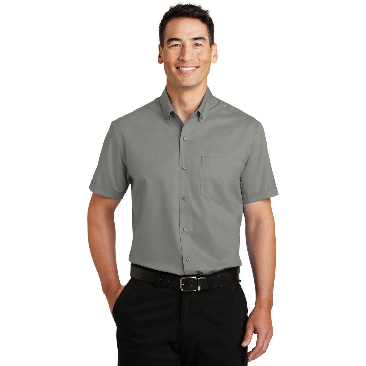 no-logo Port Authority Short Sleeve Superpro Twill Shirt-Regular-Port Authority-Thread Logic