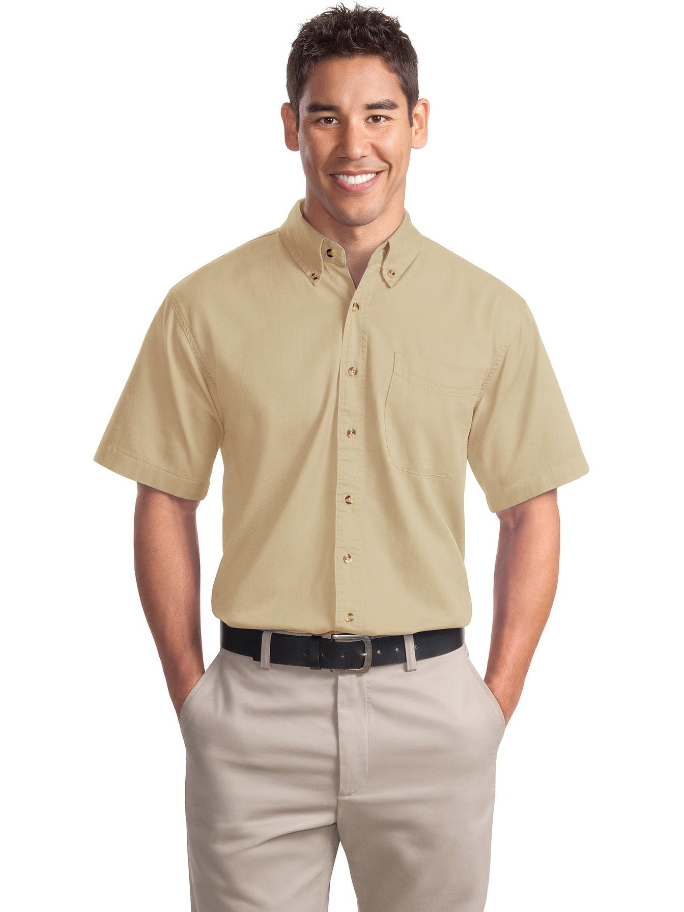 no-logo Port Authority Short Sleeve Twill Shirt-Regular-Port Authority-Thread Logic