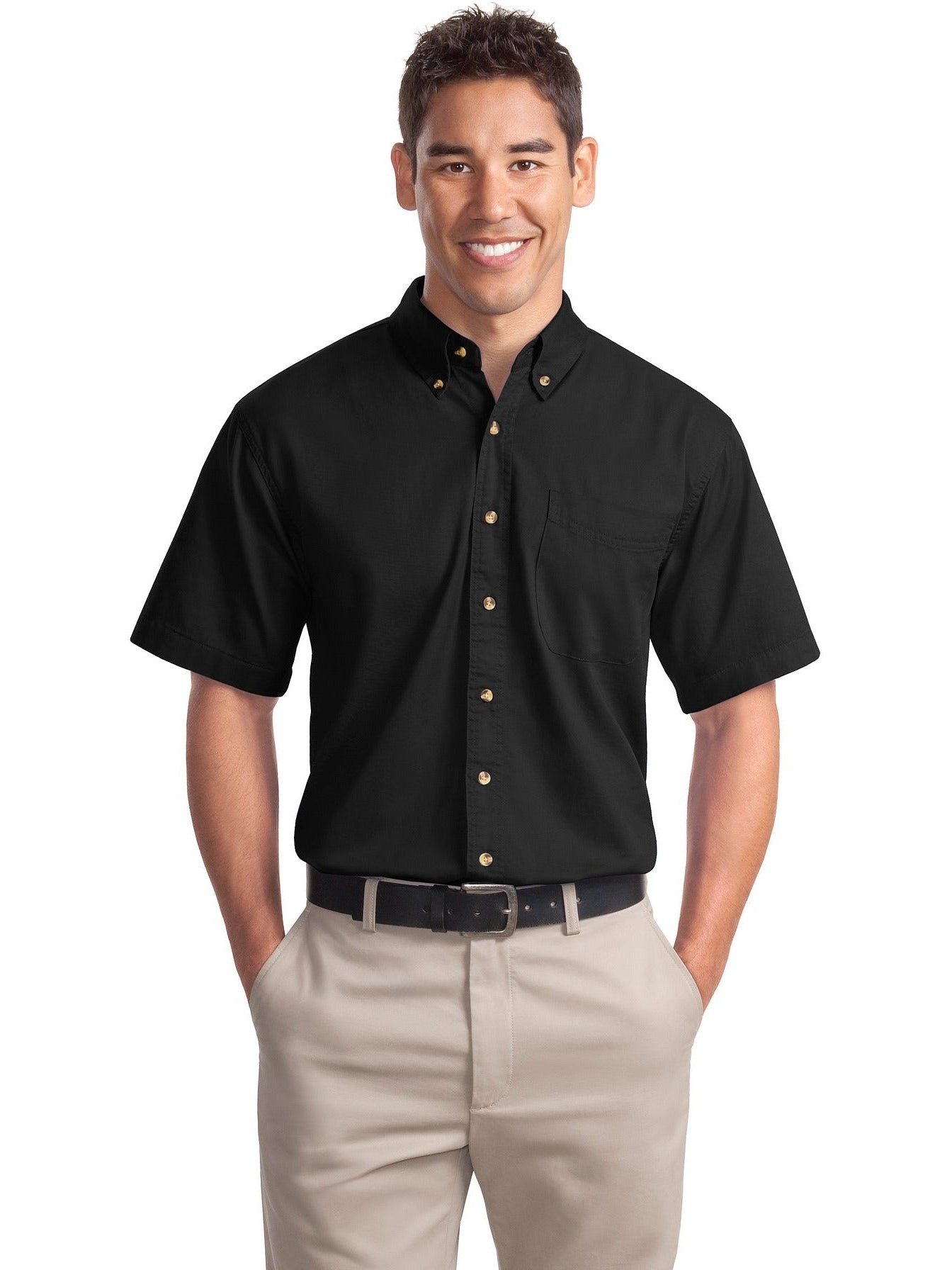 no-logo Port Authority Short Sleeve Twill Shirt-Regular-Port Authority-Thread Logic