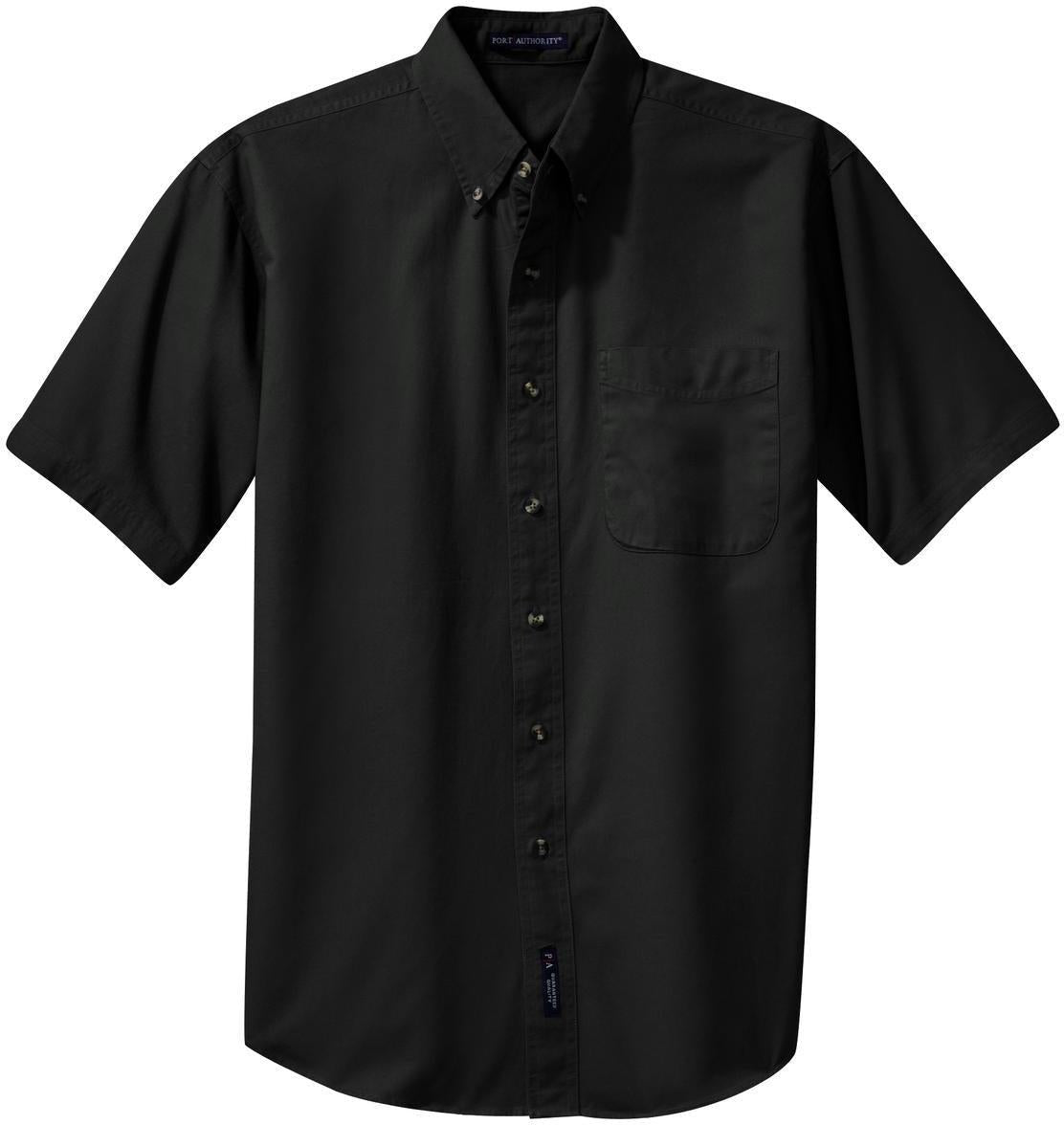 Port Authority Short Sleeve Twill Shirt-Regular-Port Authority-Black-S-Thread Logic