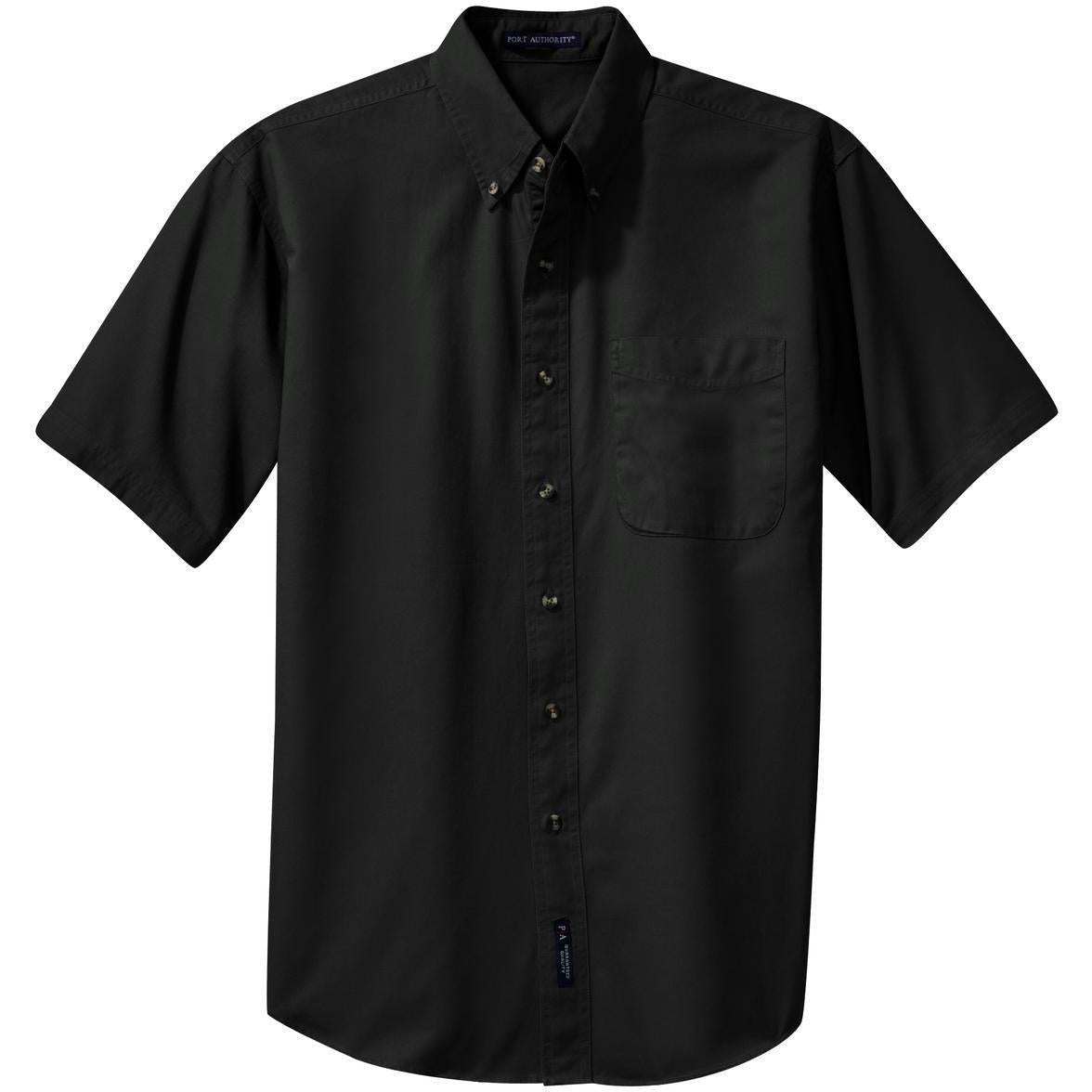 no-logo Port Authority Short Sleeve Twill Shirt-Regular-Port Authority-Black-S-Thread Logic