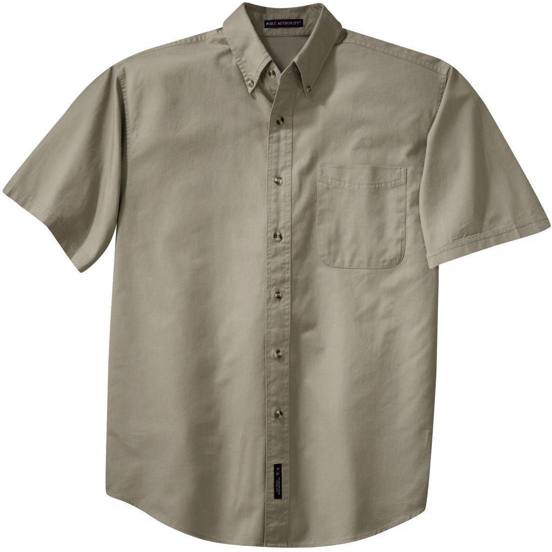 no-logo Port Authority Short Sleeve Twill Shirt-Regular-Port Authority-Khaki-S-Thread Logic