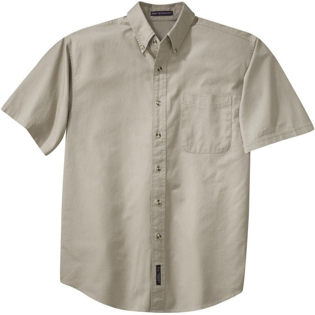 no-logo Port Authority Short Sleeve Twill Shirt-Regular-Port Authority-Stone-S-Thread Logic