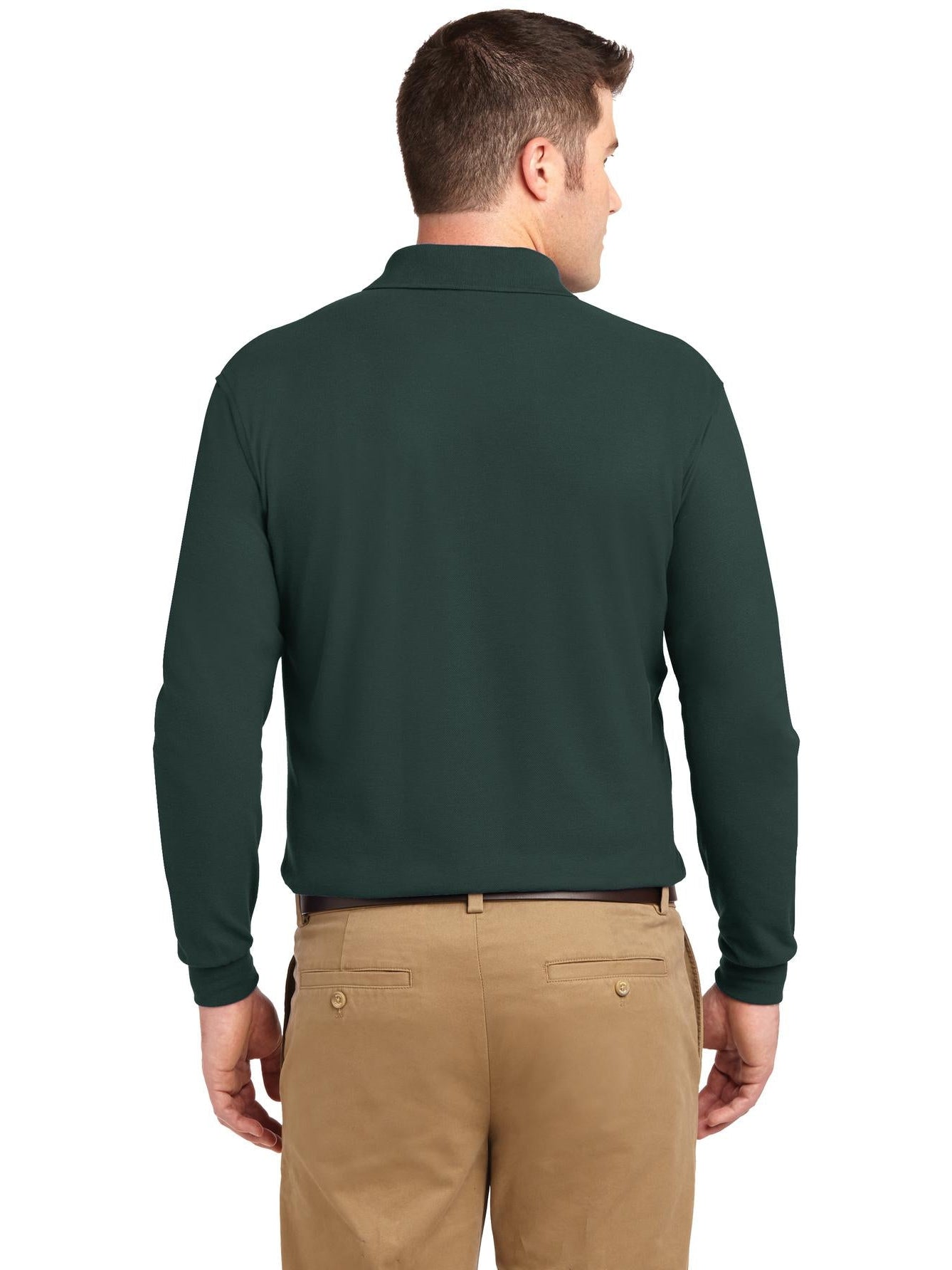 no-logo Port Authority Silk Touch Long Sleeve Polo-Regular-Port Authority-Thread Logic