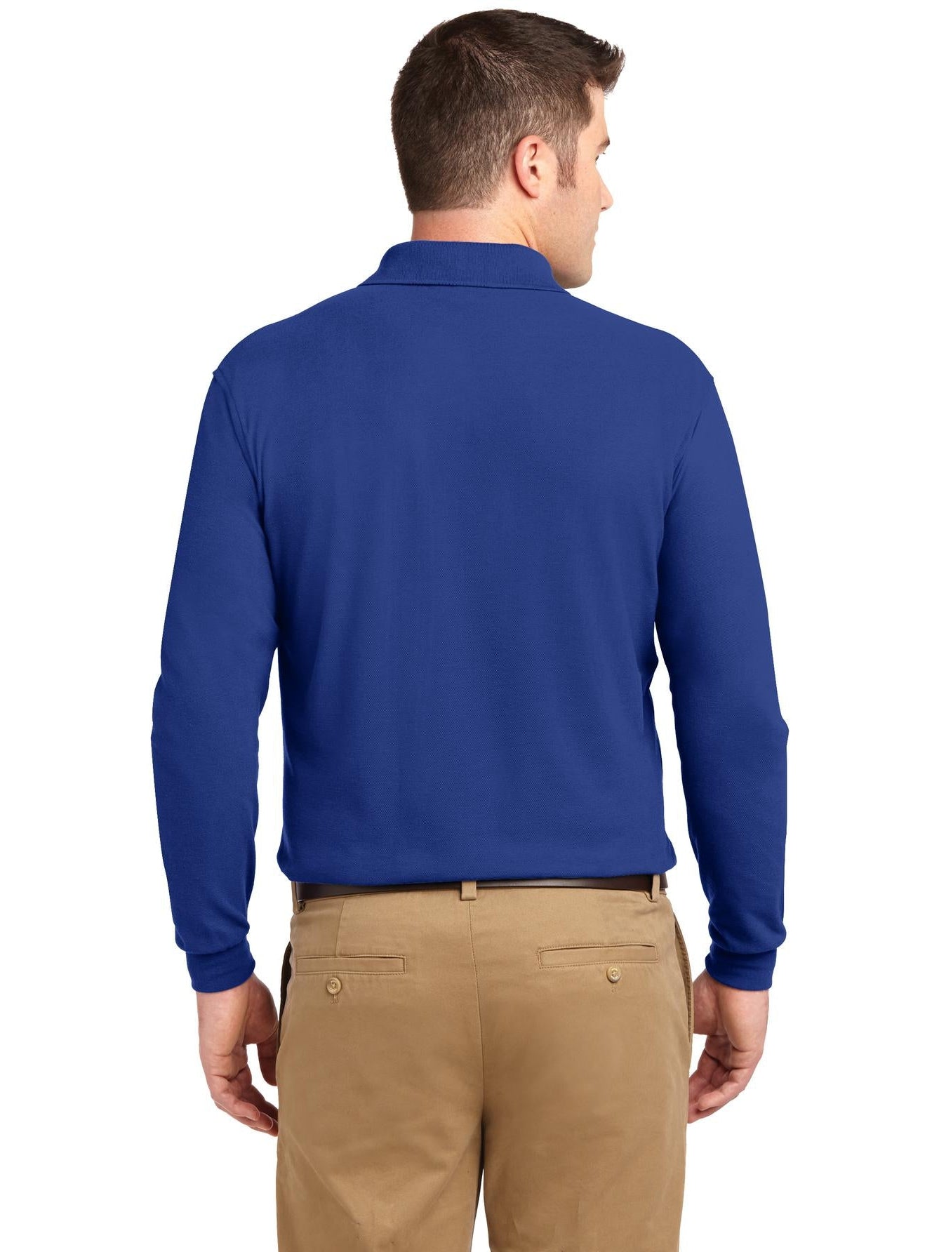 no-logo Port Authority Silk Touch Long Sleeve Polo-Regular-Port Authority-Thread Logic