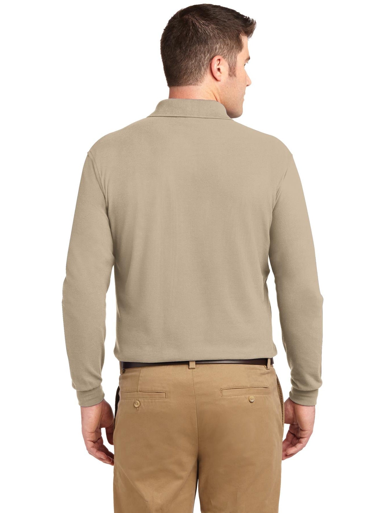 no-logo Port Authority Silk Touch Long Sleeve Polo-Regular-Port Authority-Thread Logic