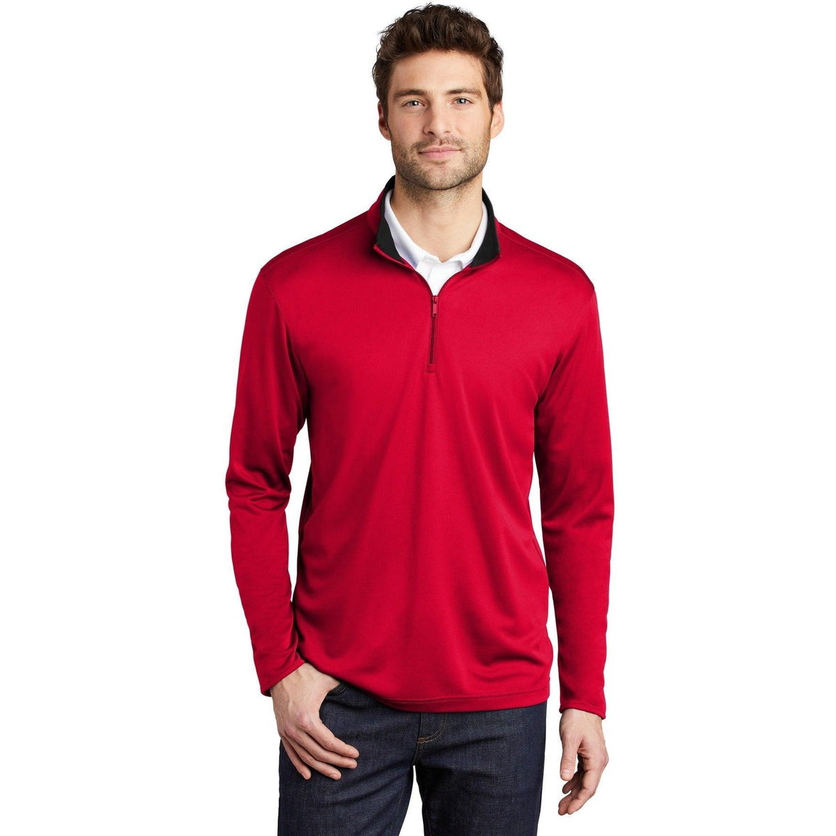 no-logo Port Authority Silk Touch Performance 1/4-Zip-Quarter Zips-Port Authority-Thread Logic