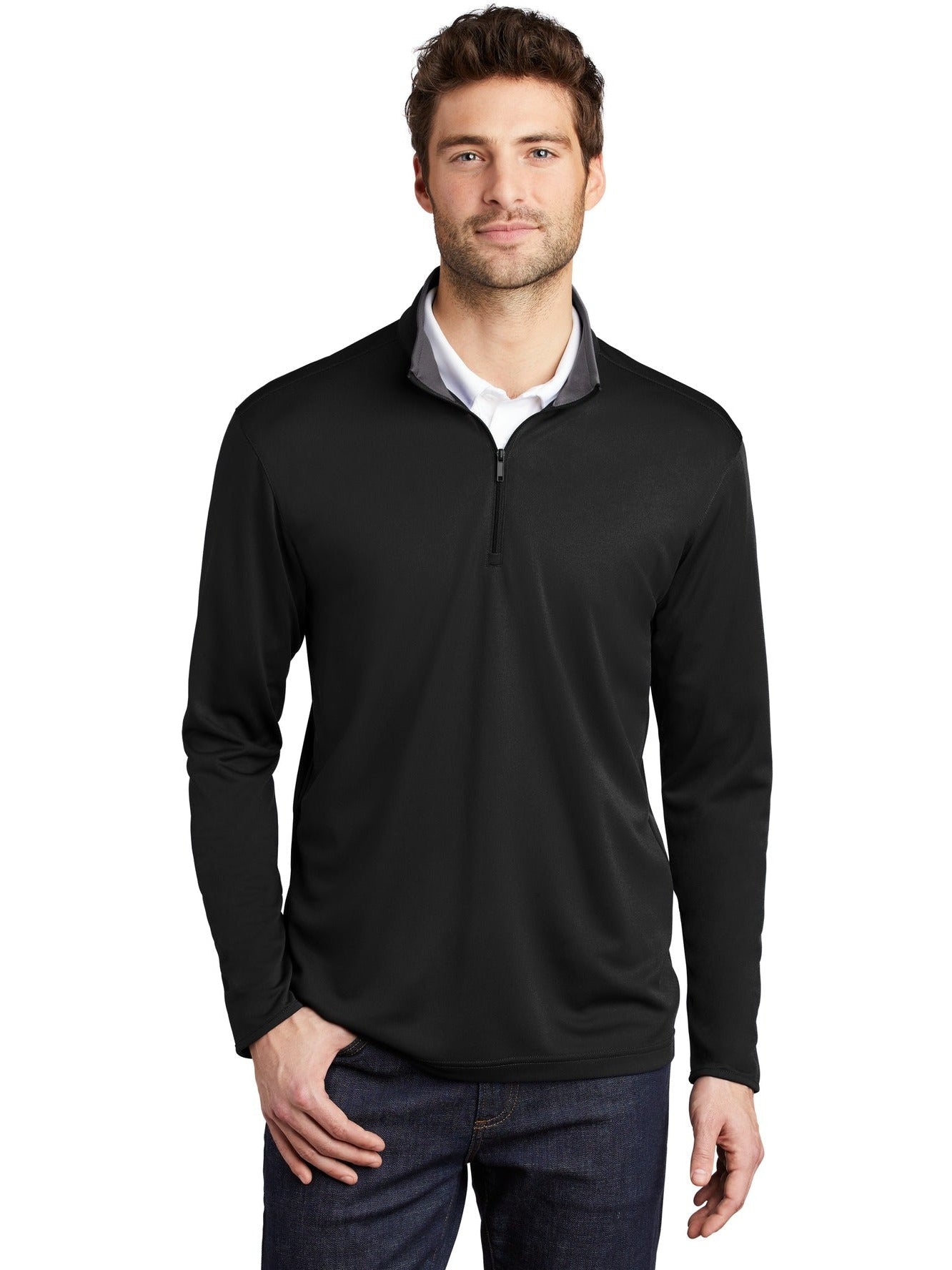 no-logo Port Authority Silk Touch Performance 1/4-Zip-Regular-Port Authority-Thread Logic