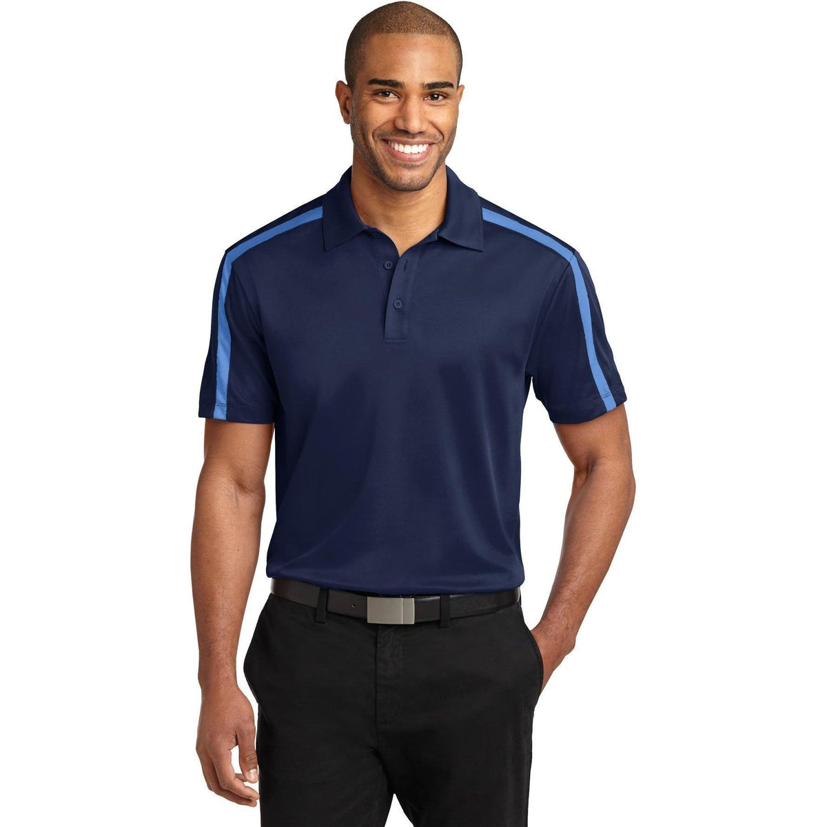 no-logo Port Authority Silk Touch Performance Colorblock Stripe-Regular-Port Authority-Thread Logic