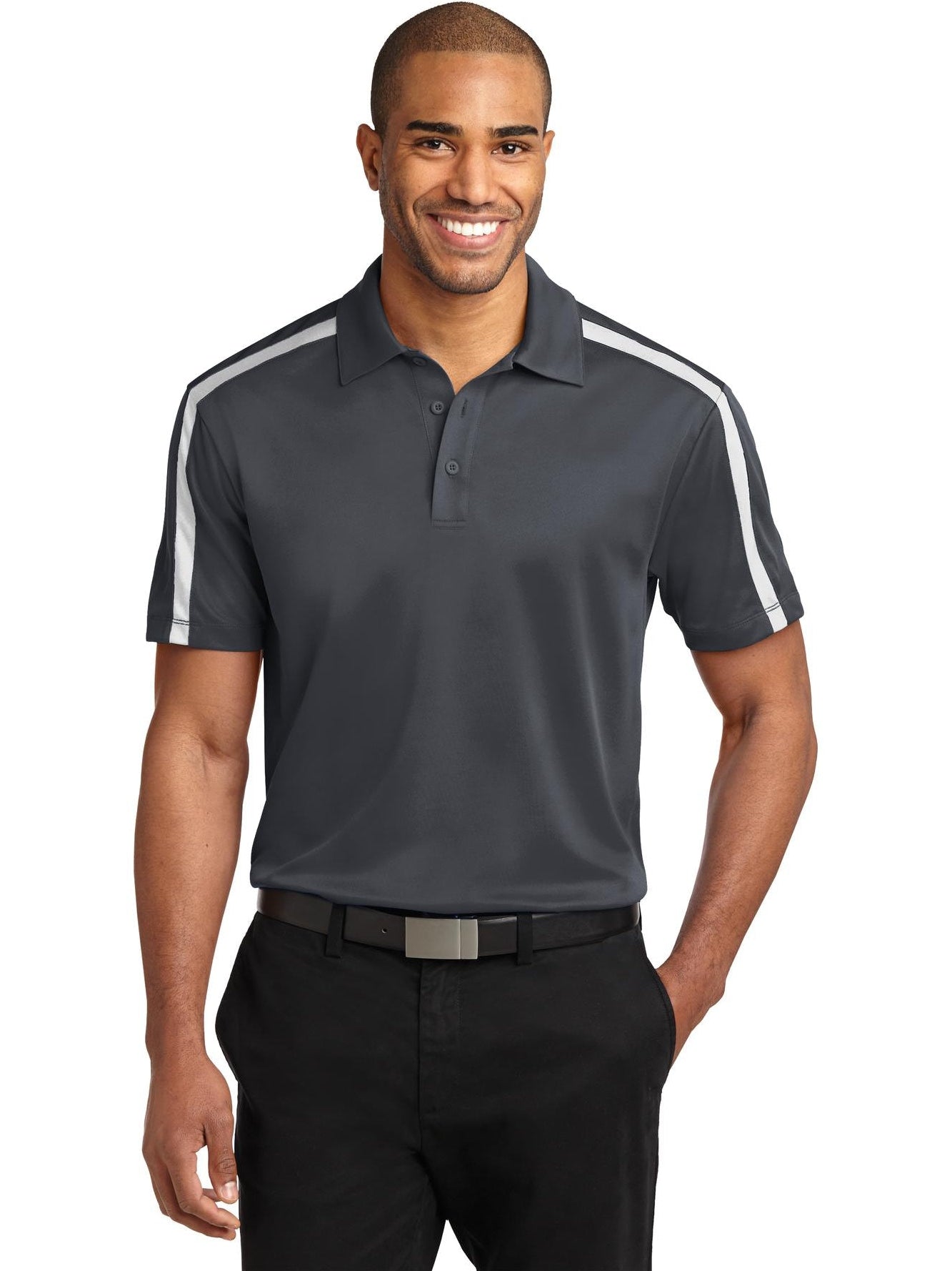 no-logo Port Authority Silk Touch Performance Colorblock Stripe-Regular-Port Authority-Thread Logic