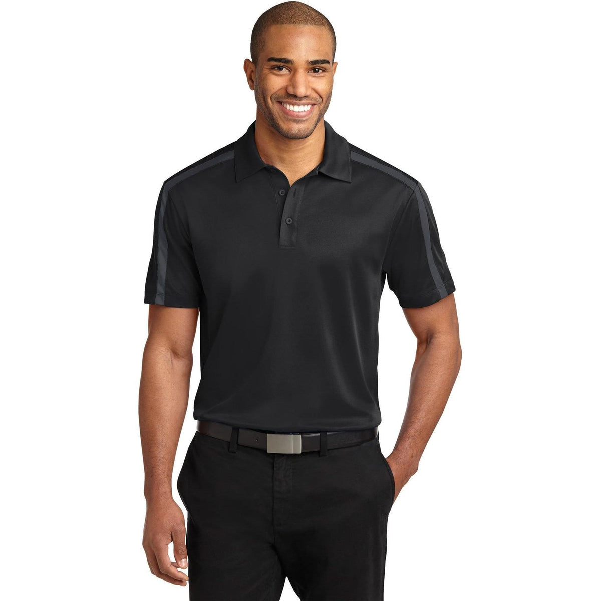 no-logo Port Authority Silk Touch Performance Colorblock Stripe-Regular-Port Authority-Thread Logic