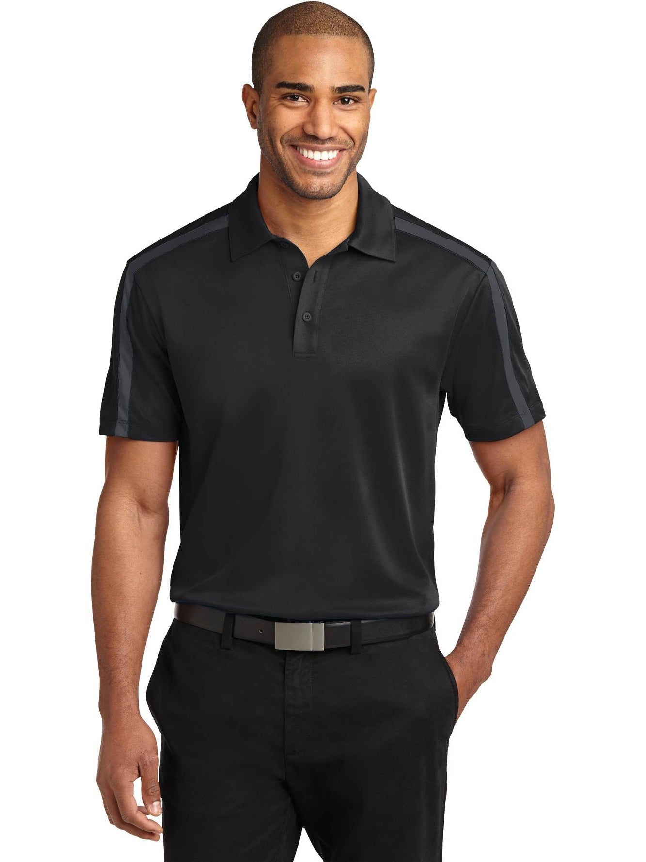 no-logo Port Authority Silk Touch Performance Colorblock Stripe-Regular-Port Authority-Thread Logic