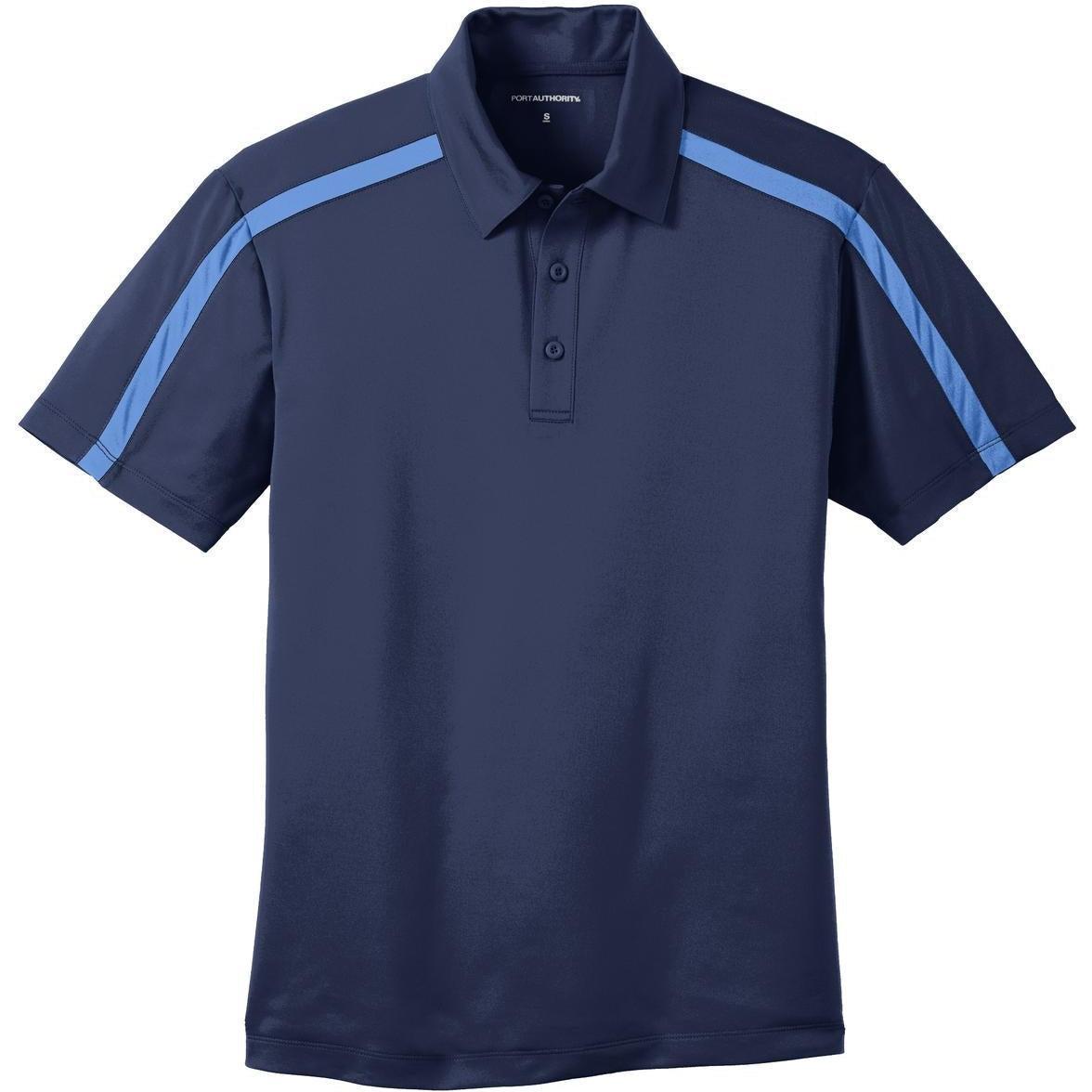 no-logo Port Authority Silk Touch Performance Colorblock Stripe-Regular-Port Authority-Navy/Carolina Blue-S-Thread Logic