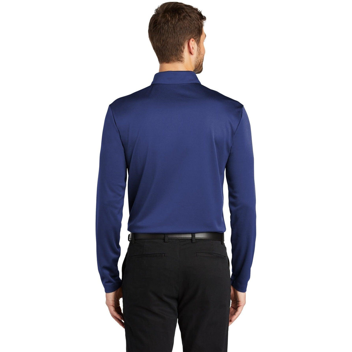 no-logo Port Authority Silk Touch Performance Long Sleeve Polo-Polos-Port Authority-Thread Logic