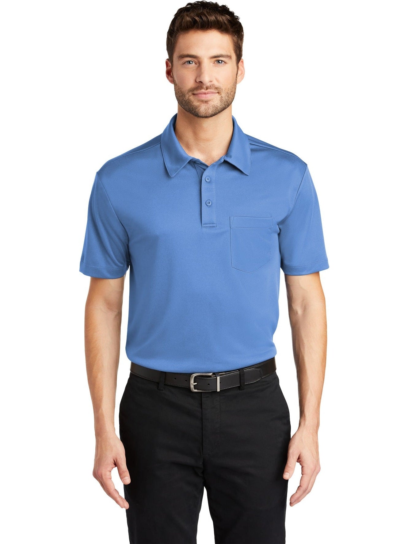 no-logo Port Authority Silk Touch Performance Pocket Polo-Regular-Port Authority-Thread Logic