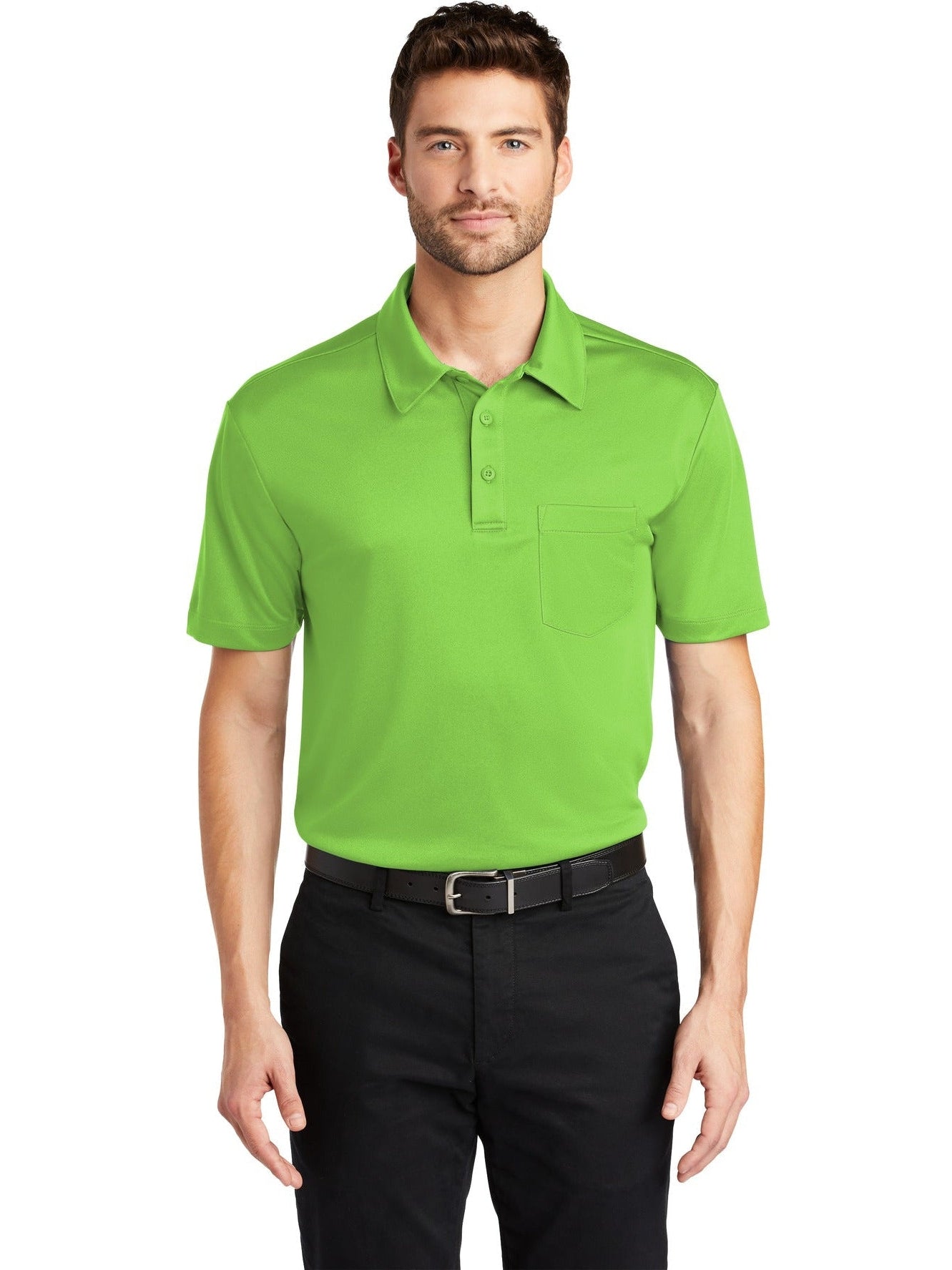 no-logo Port Authority Silk Touch Performance Pocket Polo-Regular-Port Authority-Thread Logic