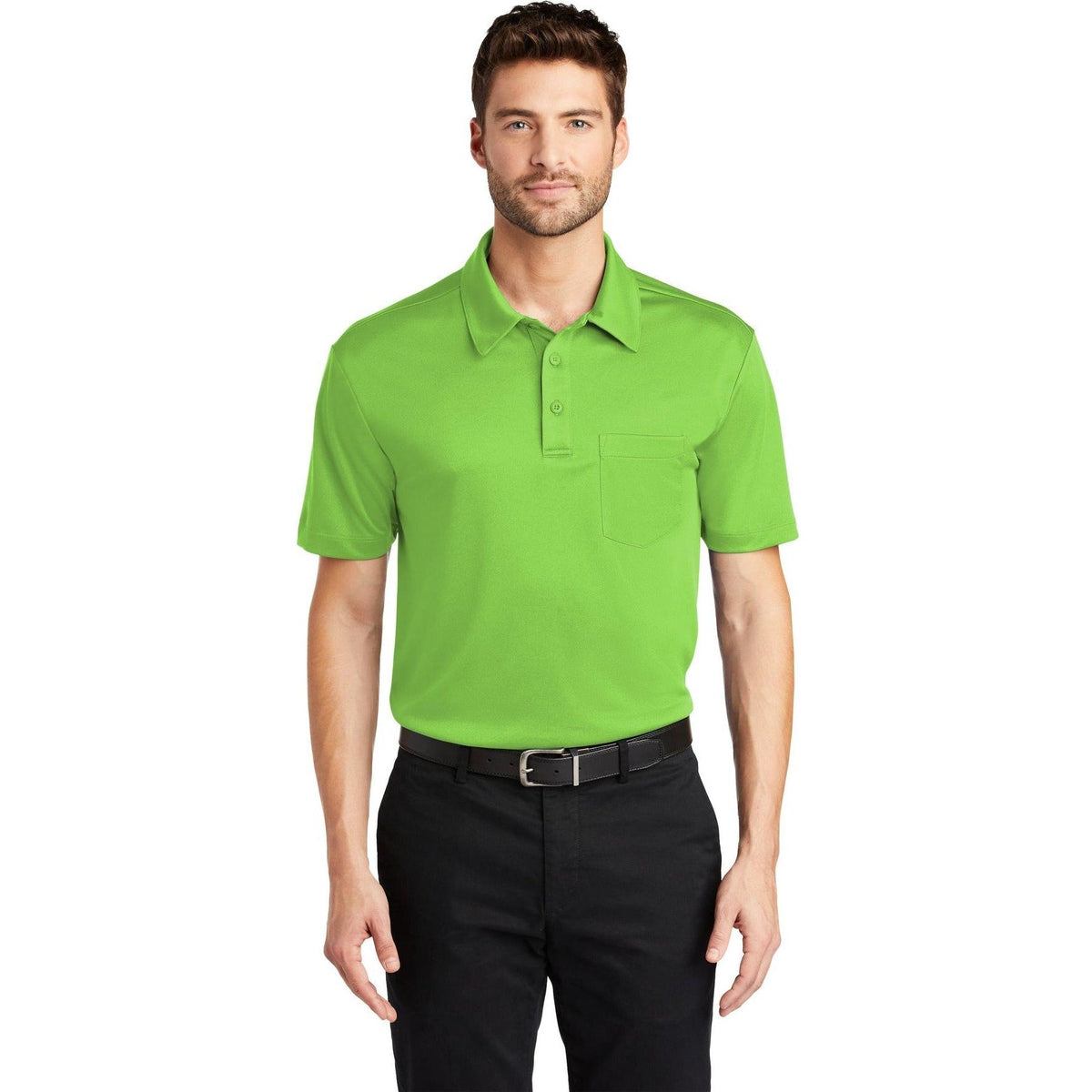 no-logo Port Authority Silk Touch Performance Pocket Polo-Regular-Port Authority-Thread Logic