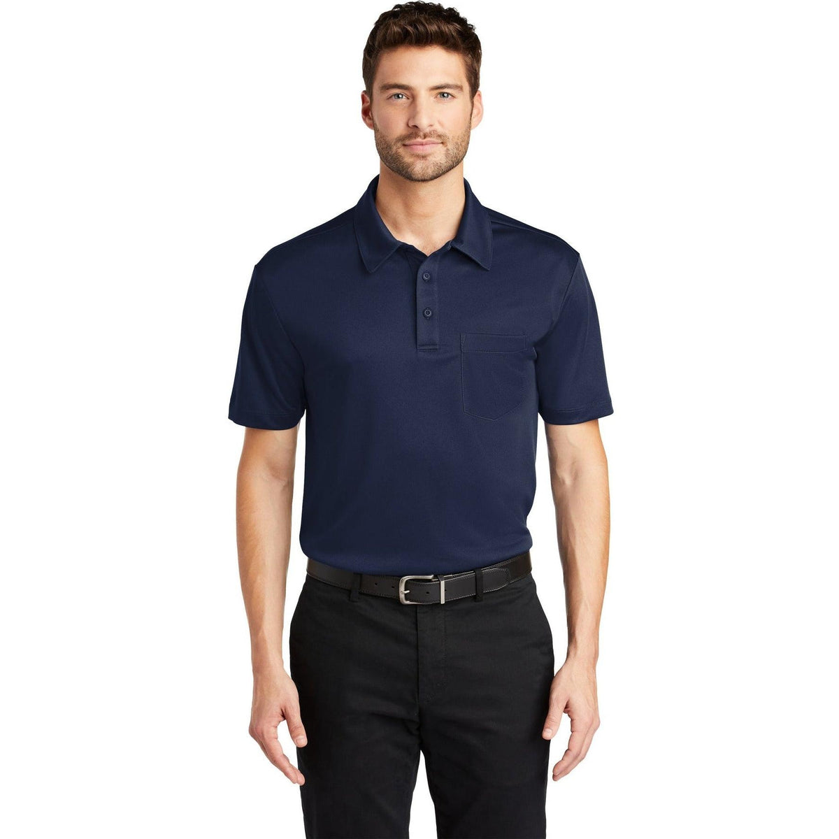 no-logo Port Authority Silk Touch Performance Pocket Polo-Regular-Port Authority-Thread Logic