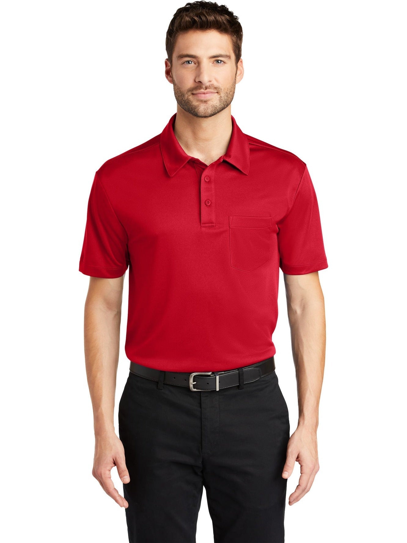 no-logo Port Authority Silk Touch Performance Pocket Polo-Regular-Port Authority-Thread Logic