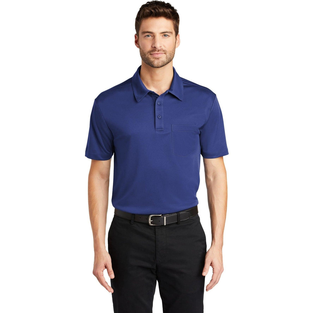 no-logo Port Authority Silk Touch Performance Pocket Polo-Regular-Port Authority-Thread Logic