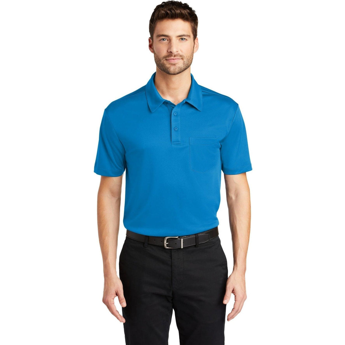 no-logo Port Authority Silk Touch Performance Pocket Polo-Regular-Port Authority-Thread Logic