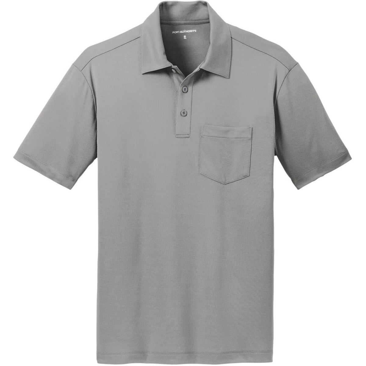 no-logo Port Authority Silk Touch Performance Pocket Polo