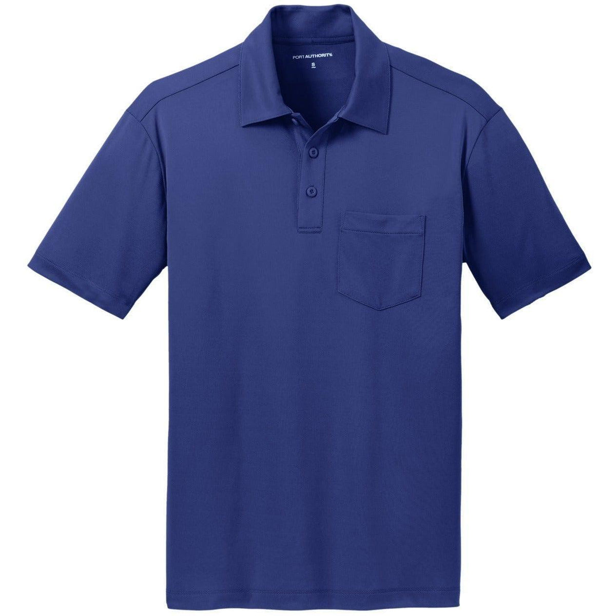 no-logo Port Authority Silk Touch Performance Pocket Polo