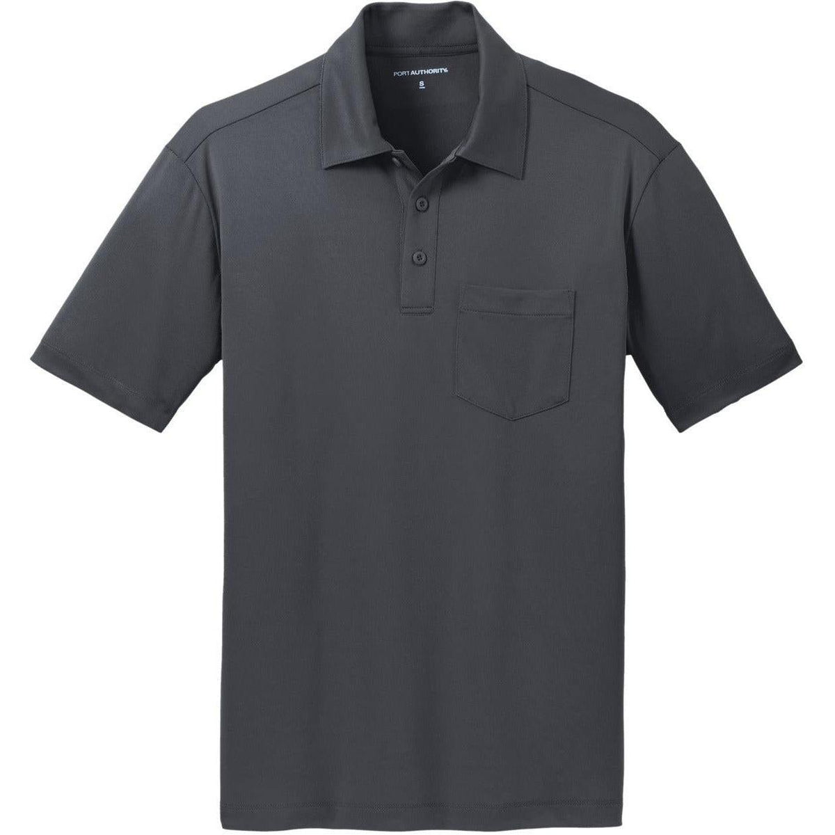 no-logo Port Authority Silk Touch Performance Pocket Polo