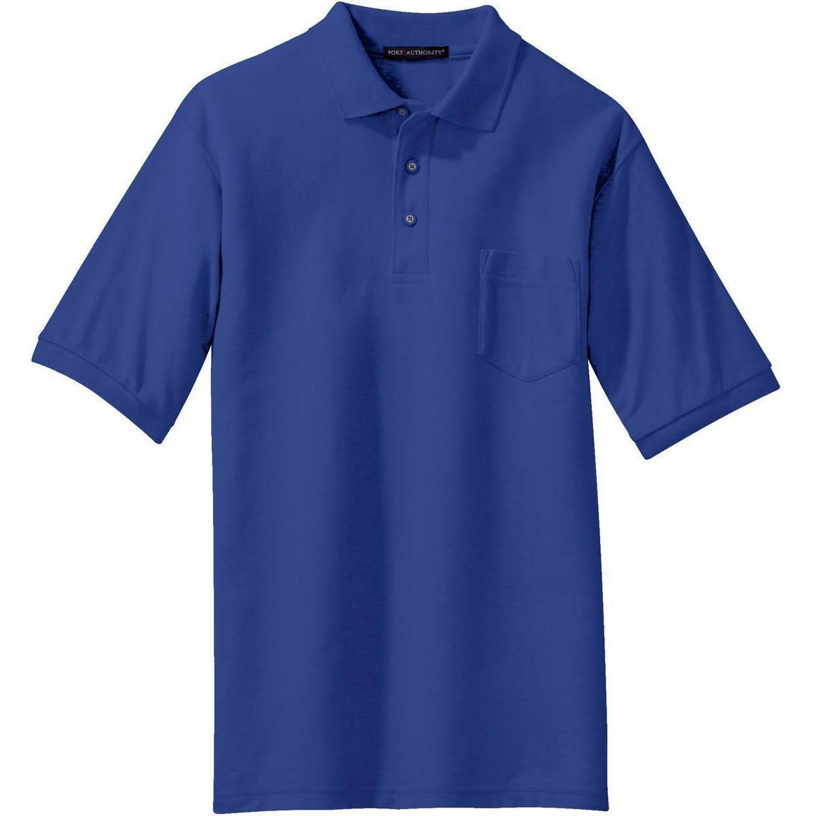 no-logo Port Authority Silk Touch Polo Shirt with Pocket-Regular-Port Authority-Royal-S-Thread Logic