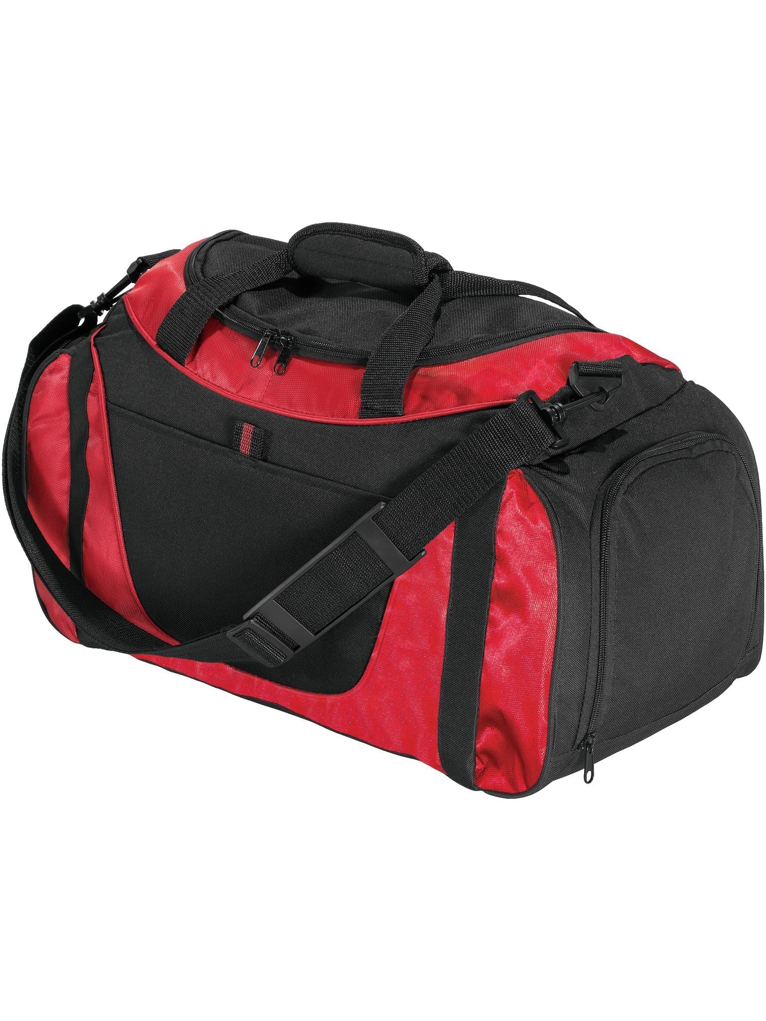 no-logo Port Authority Small Two-Tone Duffel-Regular-Port Authority-Red/Black-Thread Logic