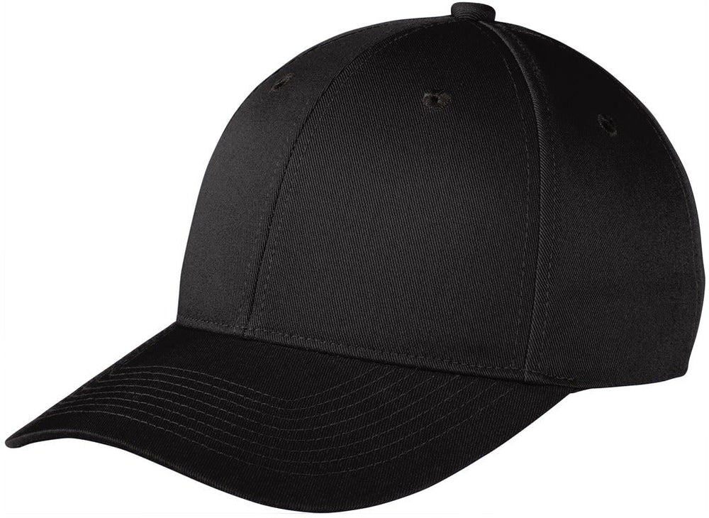 no-logo Port Authority Snapback Fine Twill Cap-Regular-Port Authority-Black-OSFA-Thread Logic no-logo