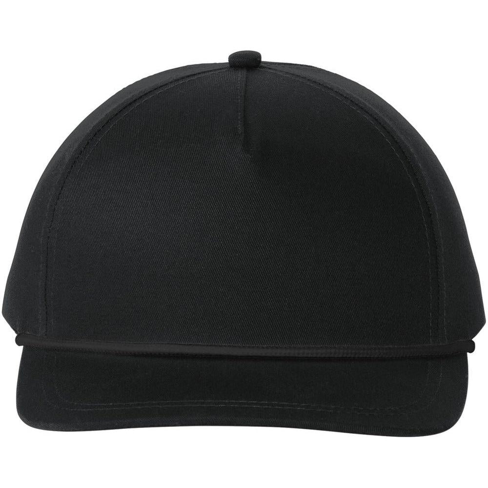 no-logo Port Authority Snapback Five-Panel Rope Cap-New-Port Authority-Black/Black-OSFA-Thread Logic